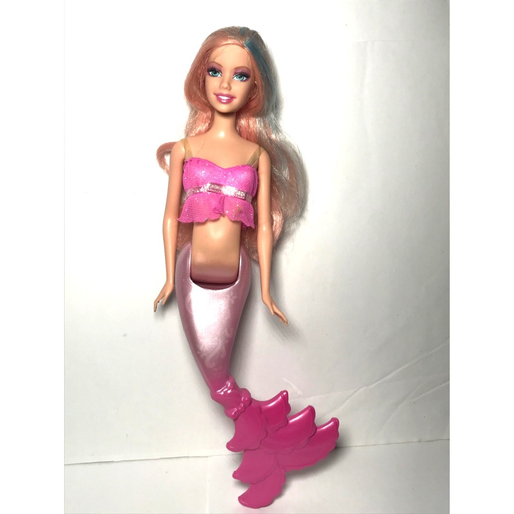 Barbie Fairytopia 2007 Mermaid Color Change Tail Pink Blue Hair L8602